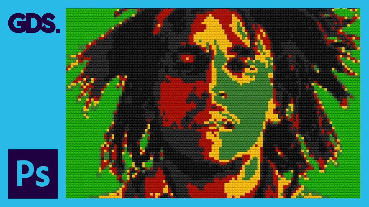 Портрет из Lego | Боб Марли | Урок по Adobe Photoshop