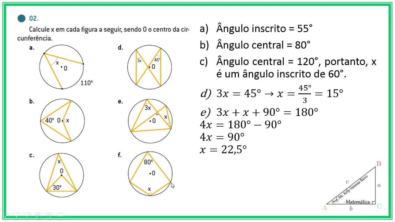Exercícios - Ângulos na circunferência