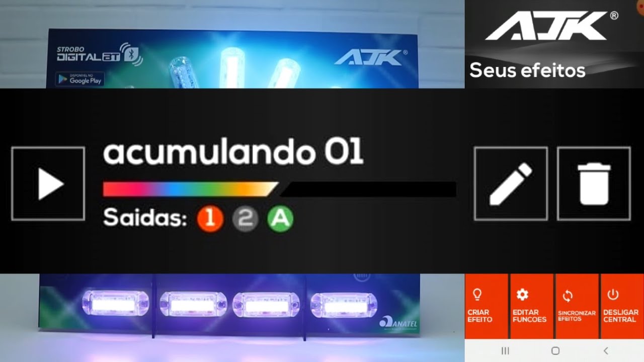 STROBO BT AJK #4 MODO AUTOMÁTICO E SINCRONISMO