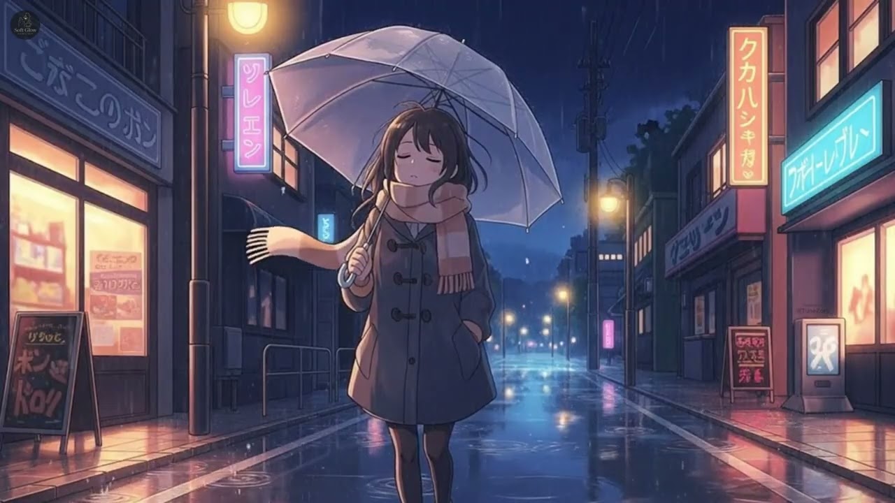 Rainy Night in Japan 🌧️ Relaxing Piano Music & Gentle Rain Sounds for Sleeping, Studying, Chill