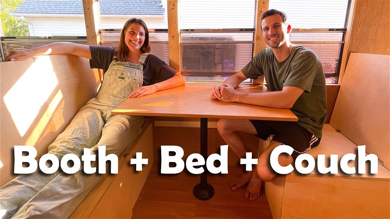 Modular 5-in-1 Skoolie Dinette (Couch, Booth, Guest Bed, and more!) | BUS BUILD EPISODE 39