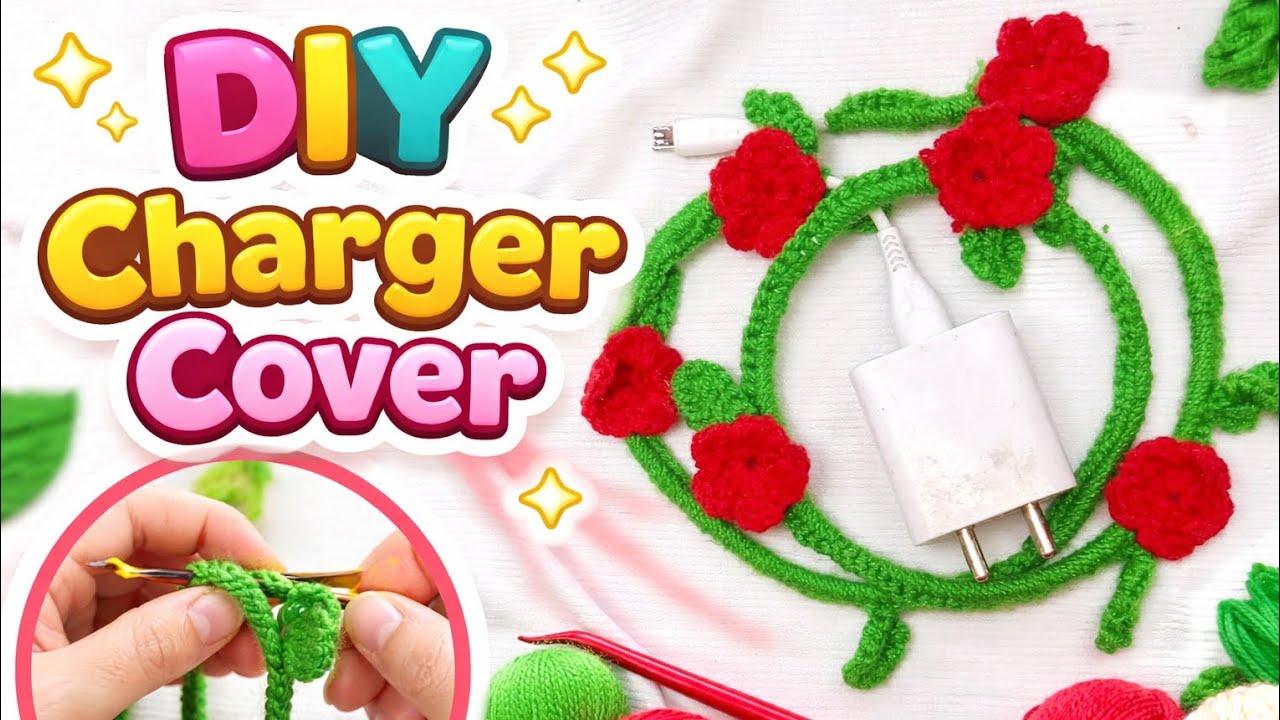 DIY Crochet Charger Cover 🌸 | Easy Cable Protector Tutorial (Beginner Friendly)