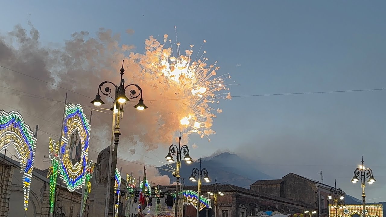 Pedara 14 Settembre 2025 Uscita Madonna Annunziata e Coreografia FIRE SUD e Spettacolo FA.SI.MA. 4K