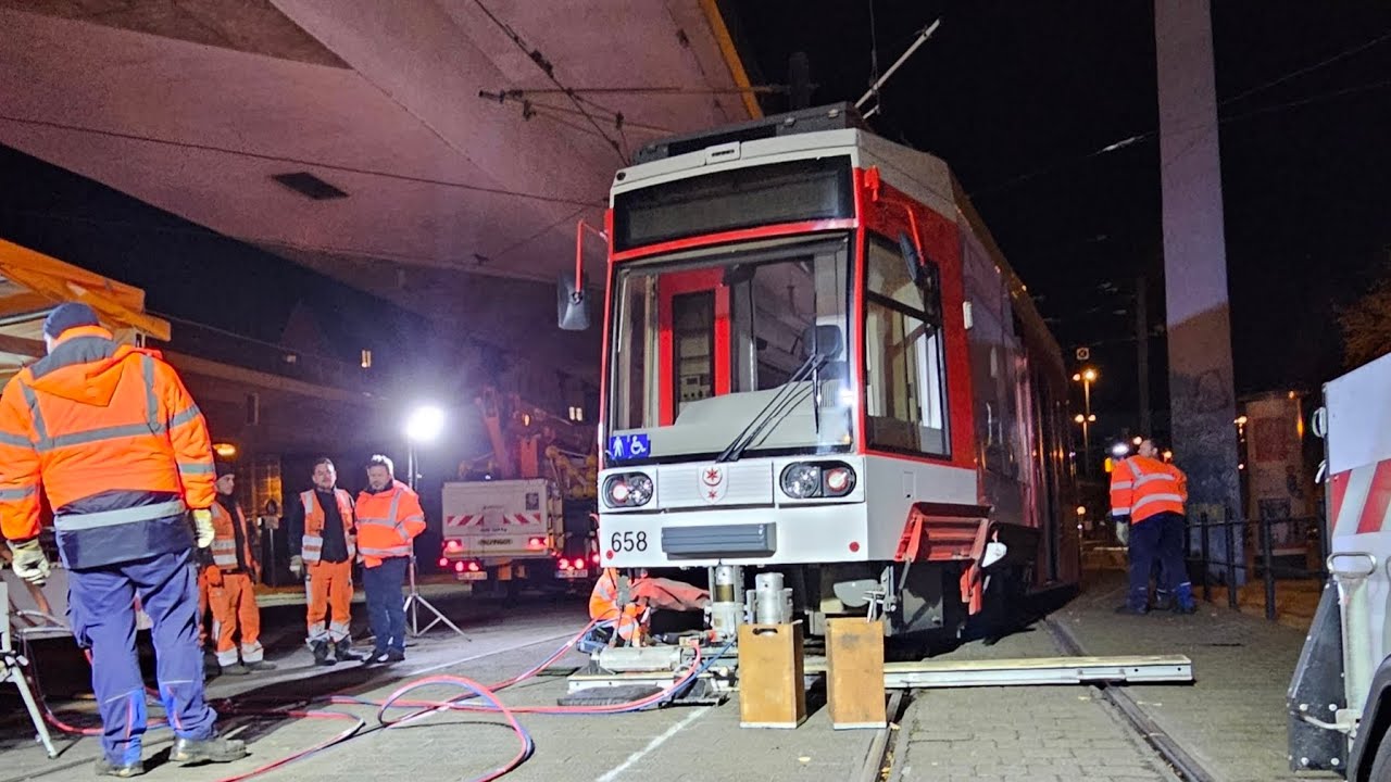 Straßenbahn in Halle entgleist
