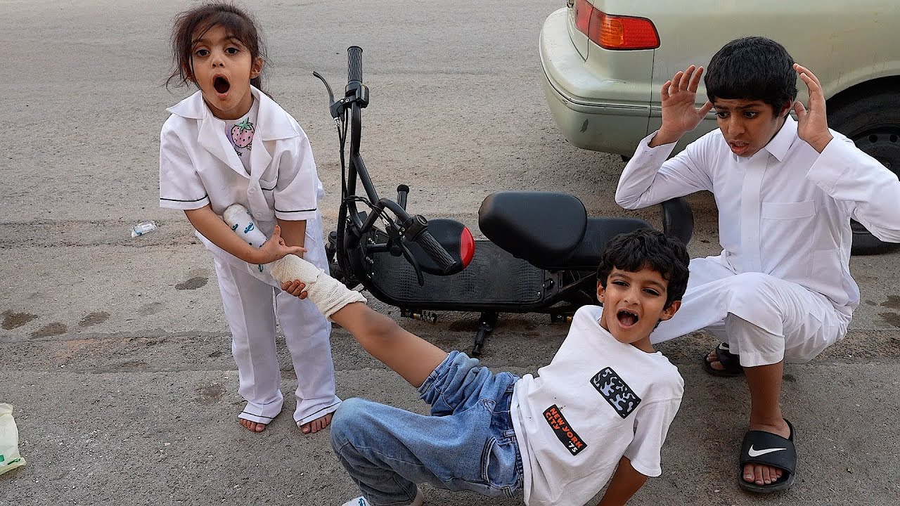 اصابه عبودي بالسكوتر والدكتوره تعالجه...!!!