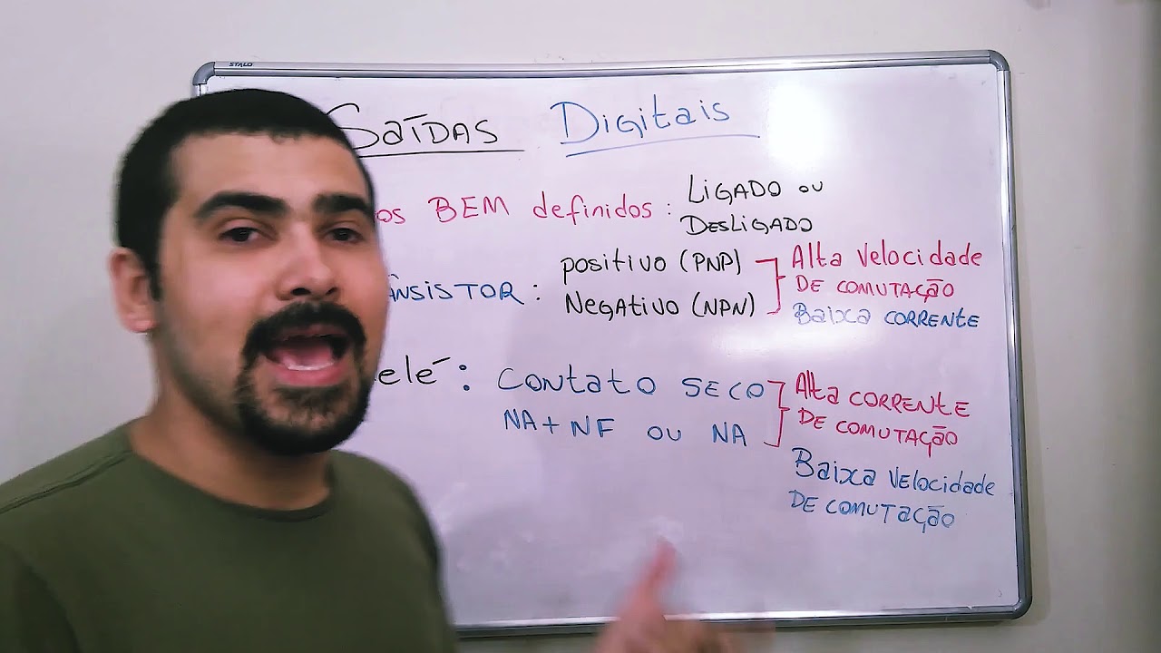 Sa&iacute;da Digital do CLP Transistor vs Rel&eacute;