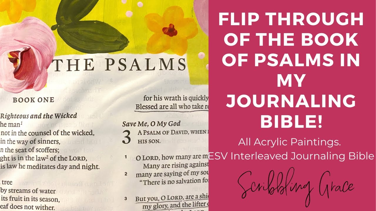 Psalms Bible Journaling Flip Through! ESV Interleaved Journaling Bible- All Acrylic Paintings