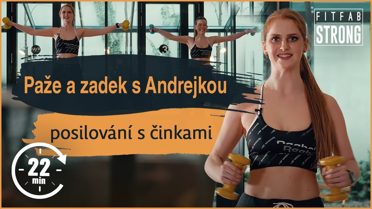 Paže & zadek s Andrejkou | Cvičte doma s FITFAB Strong (posilování s činkami)