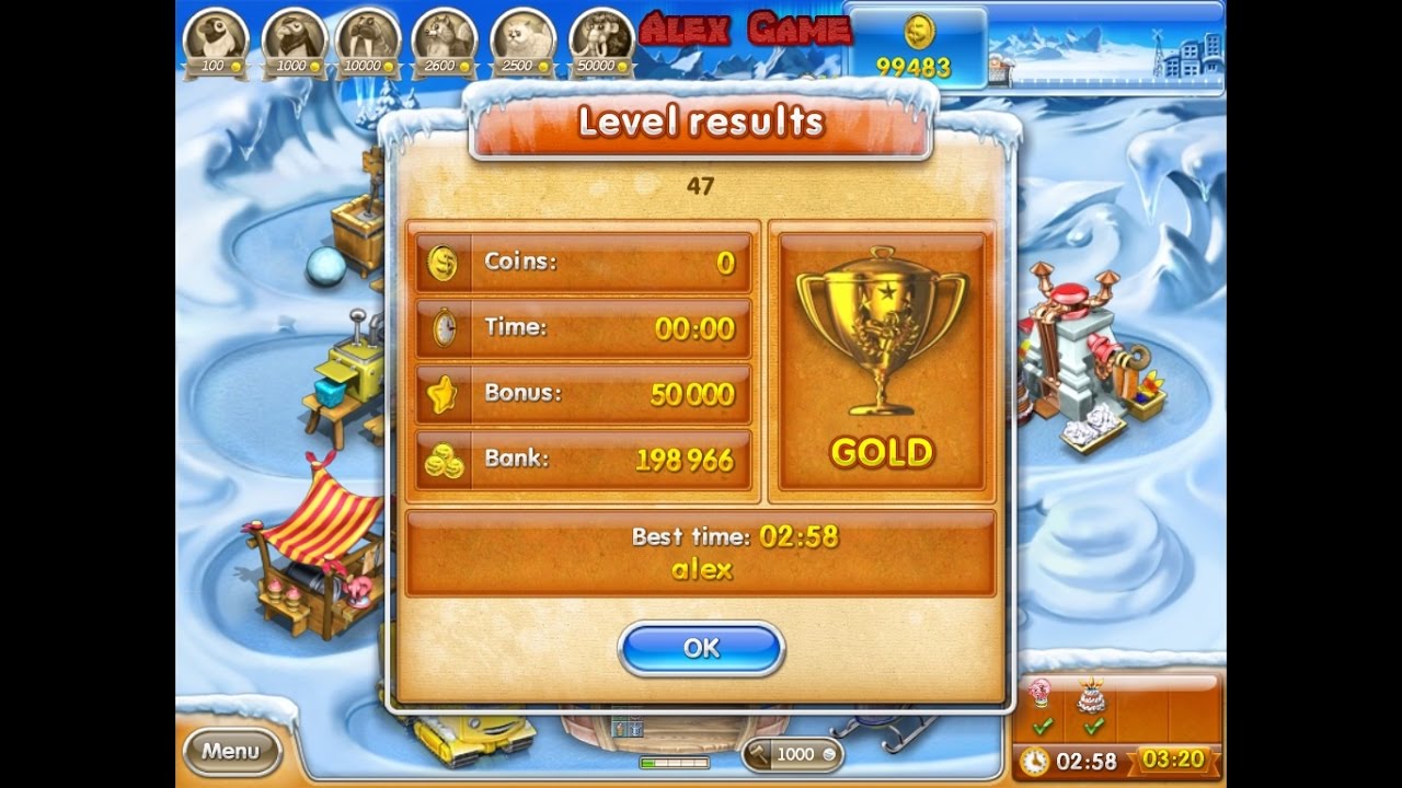 Farm Frenzy 3 Ice Age (level 47) only GOLD Веселая ферма 3 Ледниковый период (уровень 47) Золото