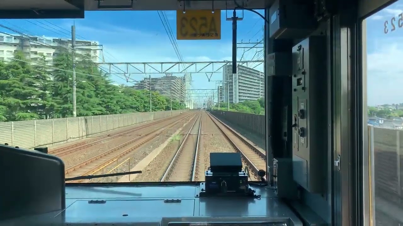 [前面展望]JR中央・総武線（各駅停車）新検見川駅から稲毛駅