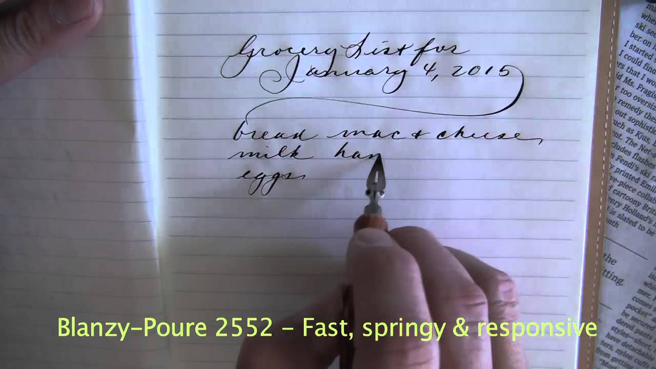 Writing Cursive with the Blanzy-Poure 2552 Flex Dip Nib