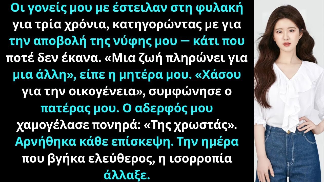 Οι γονείς μου με έστειλαν στη φυλακή για ένα ψέμα. Την ημέρα που βγήκα, η ισορροπία άλλαξε… Απόψε!