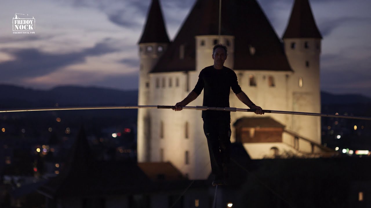 Freddy Nock - Hochseilartist - 17.10.2019 - high wire - high above the town of Thun Switzerland
