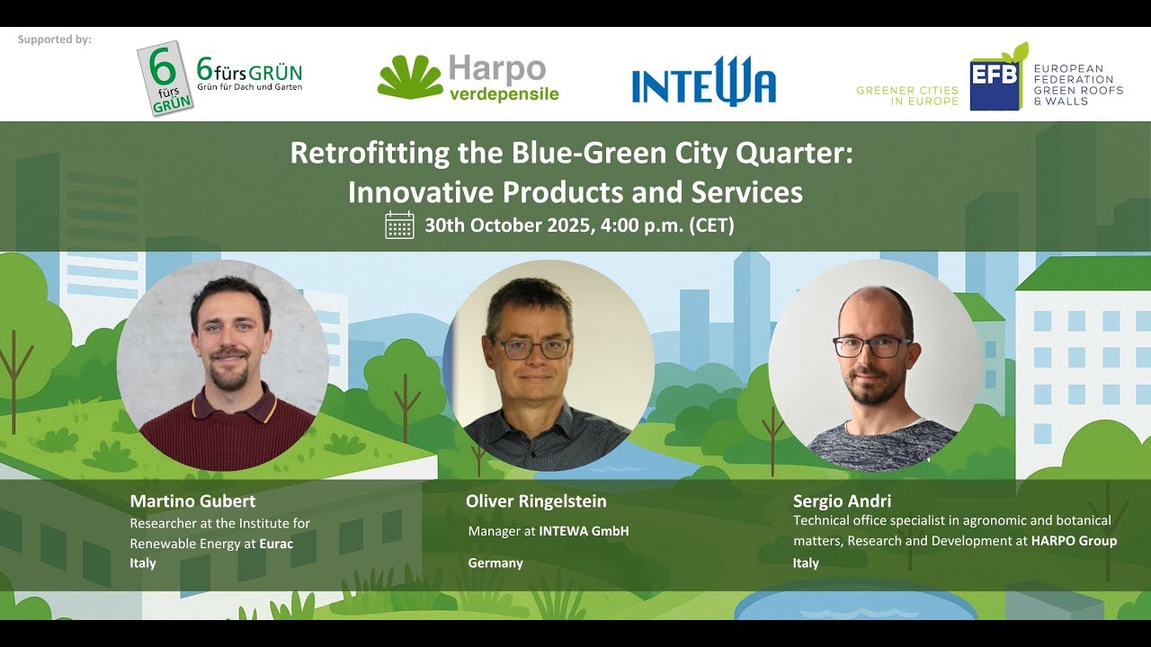 EFB Webinar - Retrofitting the Blue Green City Quarter: Innovative Products and Services