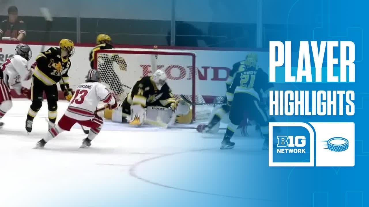 Riley Thompson Highlights vs. American International | Ohio State Hockey | 10/12/2024