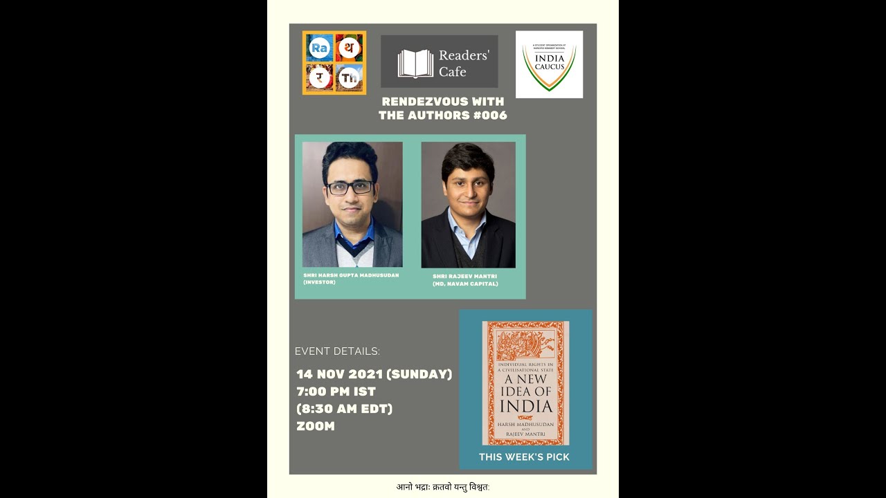 Harsh Madhusudan & Rajeev Mantri | Book - A New Idea of India | 14 November 2021