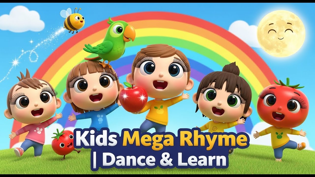 Hindi Kids Rhymes 🎉 Learn & Dance 👶 A for Apple 🍎 Tota 🦜 Honey Bee 🐝 Tamatar 🍅