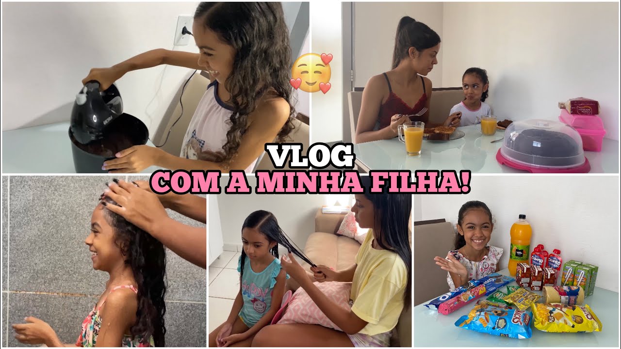 VLOG COM A MINHA FILHA! (fizemos bolo, hidratei o cabelo dela e compramos lanches) 🥰 *Mãe Aos 13*