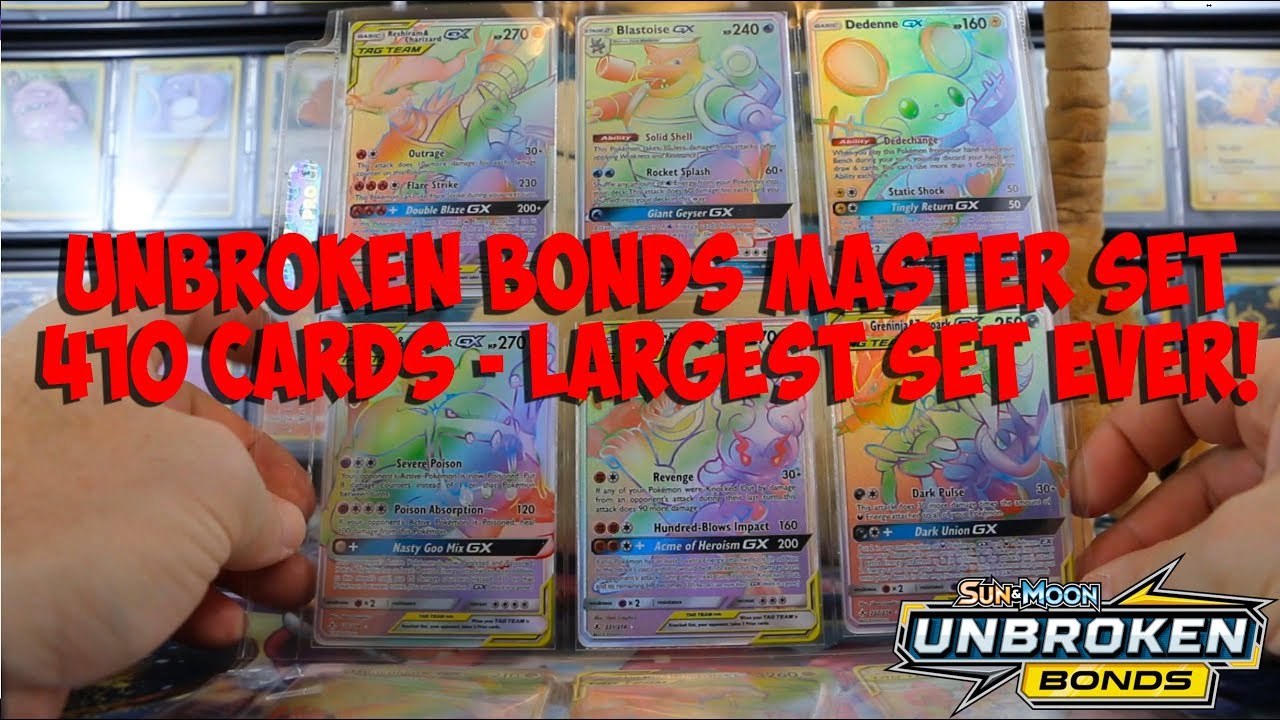 Pokemon TCG: SM Unbroken Bonds MASTER SET. All 410 cards! Tied largest set ever in Pokemon history!