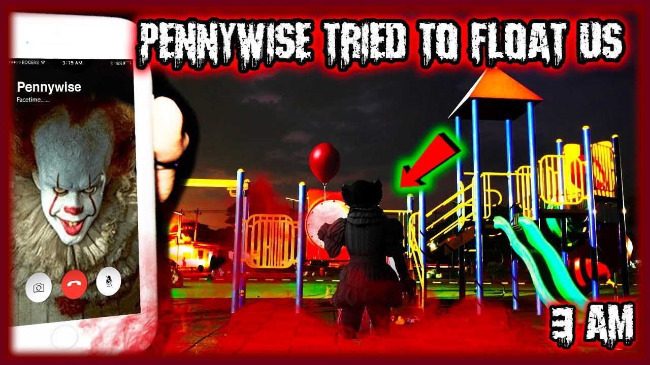 DONT FACETIME CALL PENNYWISE FROM IT MOVIE AT 3AM!! TRIED TO FLOAT US!! (FOUND IN ABANDONED PARK)