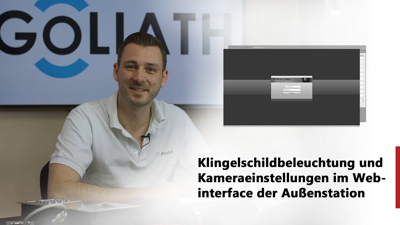 GOLIATH Klingelschildbeleuchtung und Kameraeinstellungen im Webinterface der Außenstation