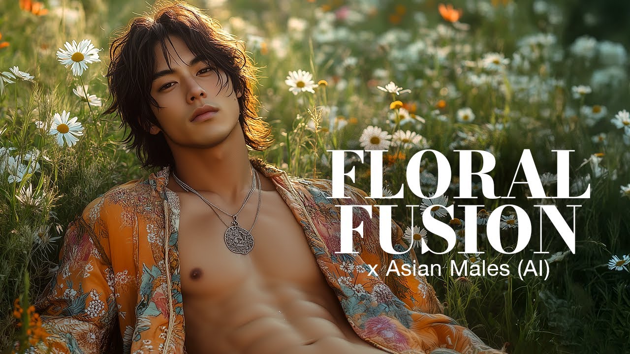 Floral Fusion x Asian Men 🌺 AI Showcase