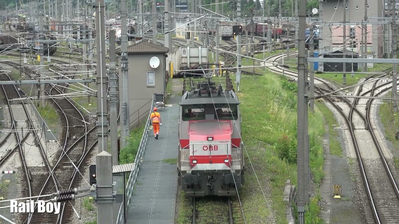 Ablaufberg Rangierbahnhof Salzburg Teil 2 ÖBB 1163 Wagen sortieren Eisenbahn 4k