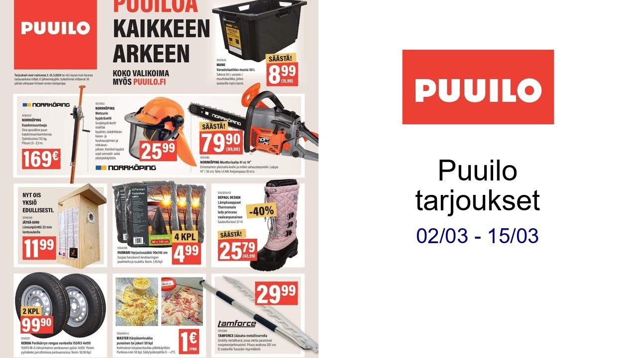 Puuilo tarjoukset 02/03 - 15/03