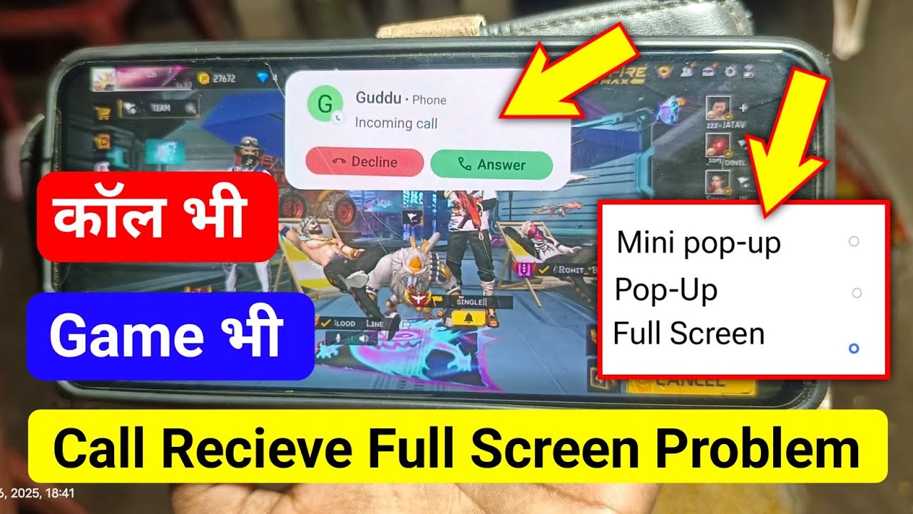 How to Solve Incoming Call Receive Full Screen Problem in Playing Games | Playing Game Call Problem