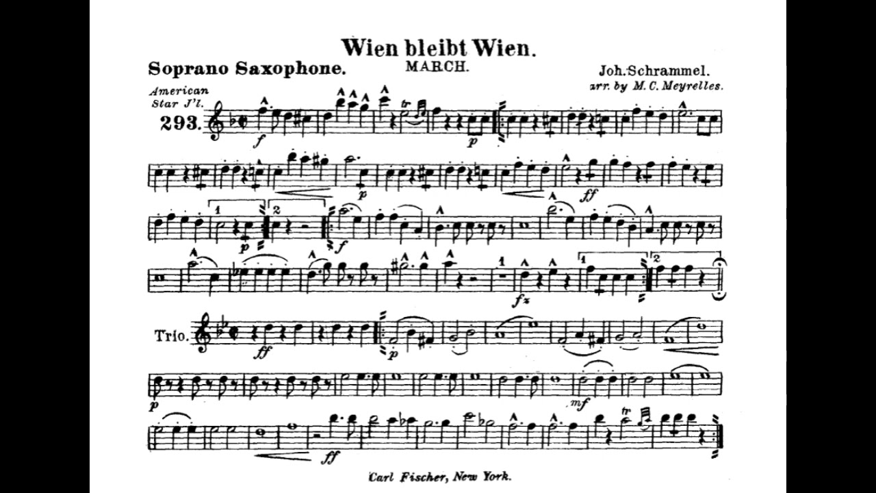 Wien Bleibt Wien Marcsh - SOPRANO SAX