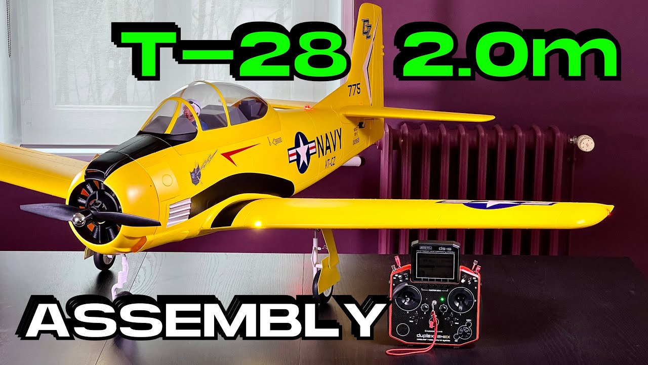 ASSEMBLY + RADIO SETTINGS • E-flite Carbon-Z T-28 Trojan 2.0mm PNP • (English/Français 4K 60fps)