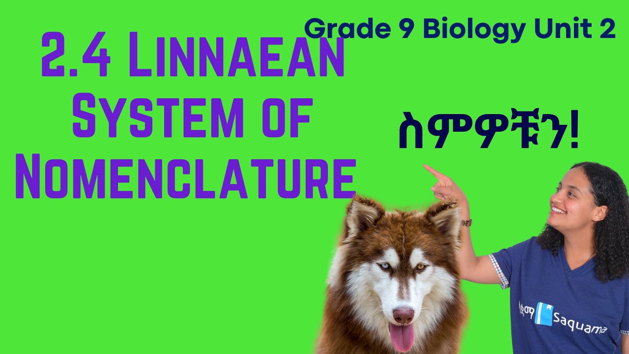 Grade 9 Biology Unit 2: 2 4.Linnaean System of Nomenclature | Saquama | ሳቋማ