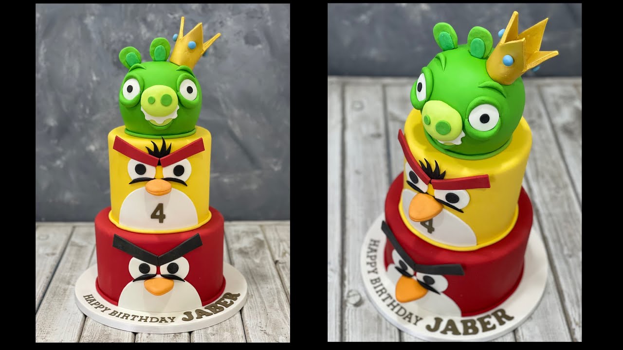 3 Tiered Angry Bird Cake