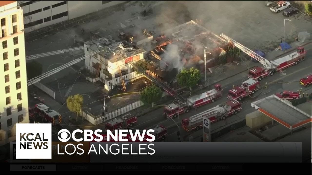 Firefighters battle blaze at vacant, historic LA restaurant