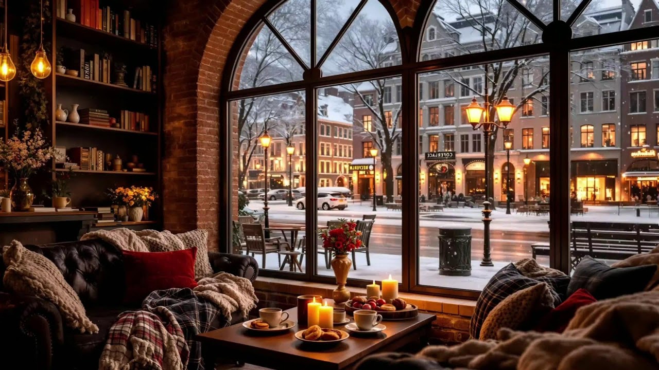 Cozy Night Study Cafe ☕ Relaxing Jazz Piano for Work & Study Sessions
