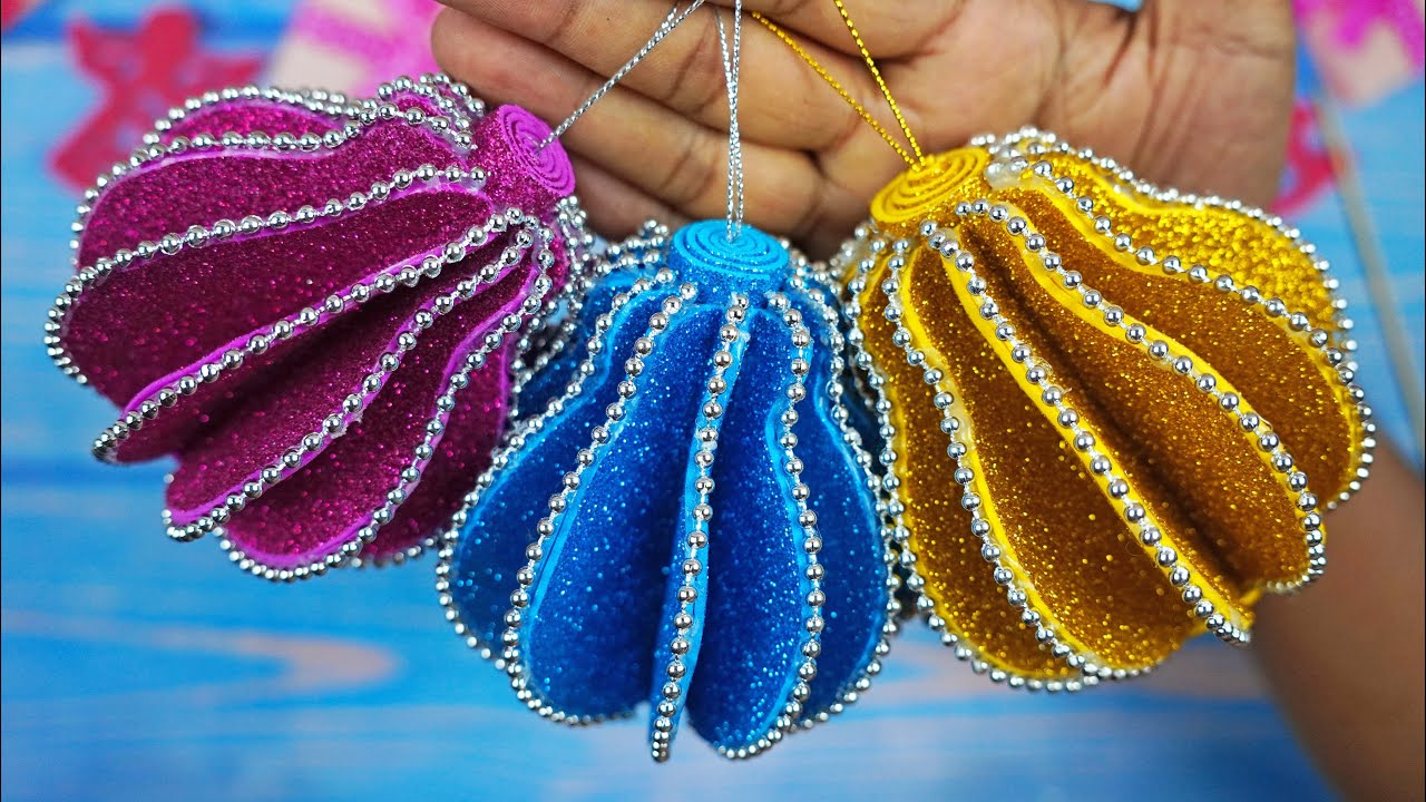 Beautiful Christmas Ornaments😍DIY Xmas Ball Making❄️Handmade Crafts For Christmas Tree Decorations🌲