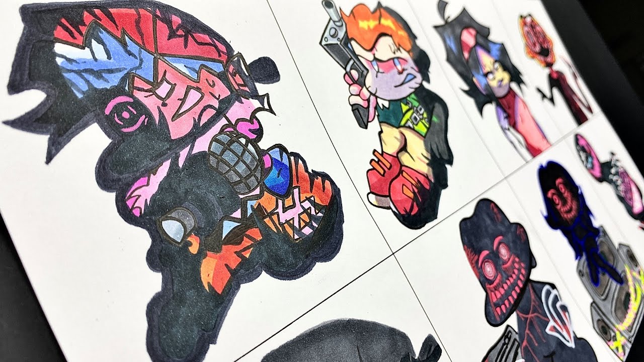 Drawing FNF - Corruption Takeover FULL WEEK  / Corrupted: Boyfriend, Pico, Girlfriend (FNF Mod)
