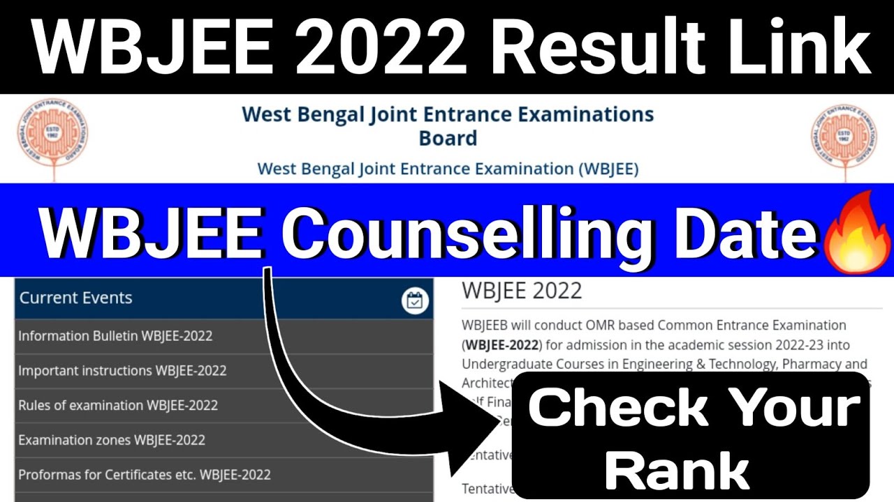 WBJEE Result Link 🔥| How To Check Result 🤔| WBJEE Counselling Date 2022 | WBJEE Result 2022