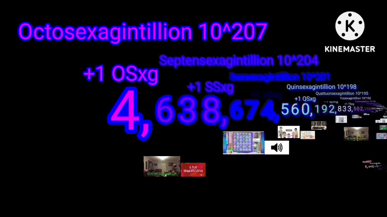 Numbers 0 to 1 Novemsexagintillion with videos (KineMaster Version, 69/100 Centillion)
