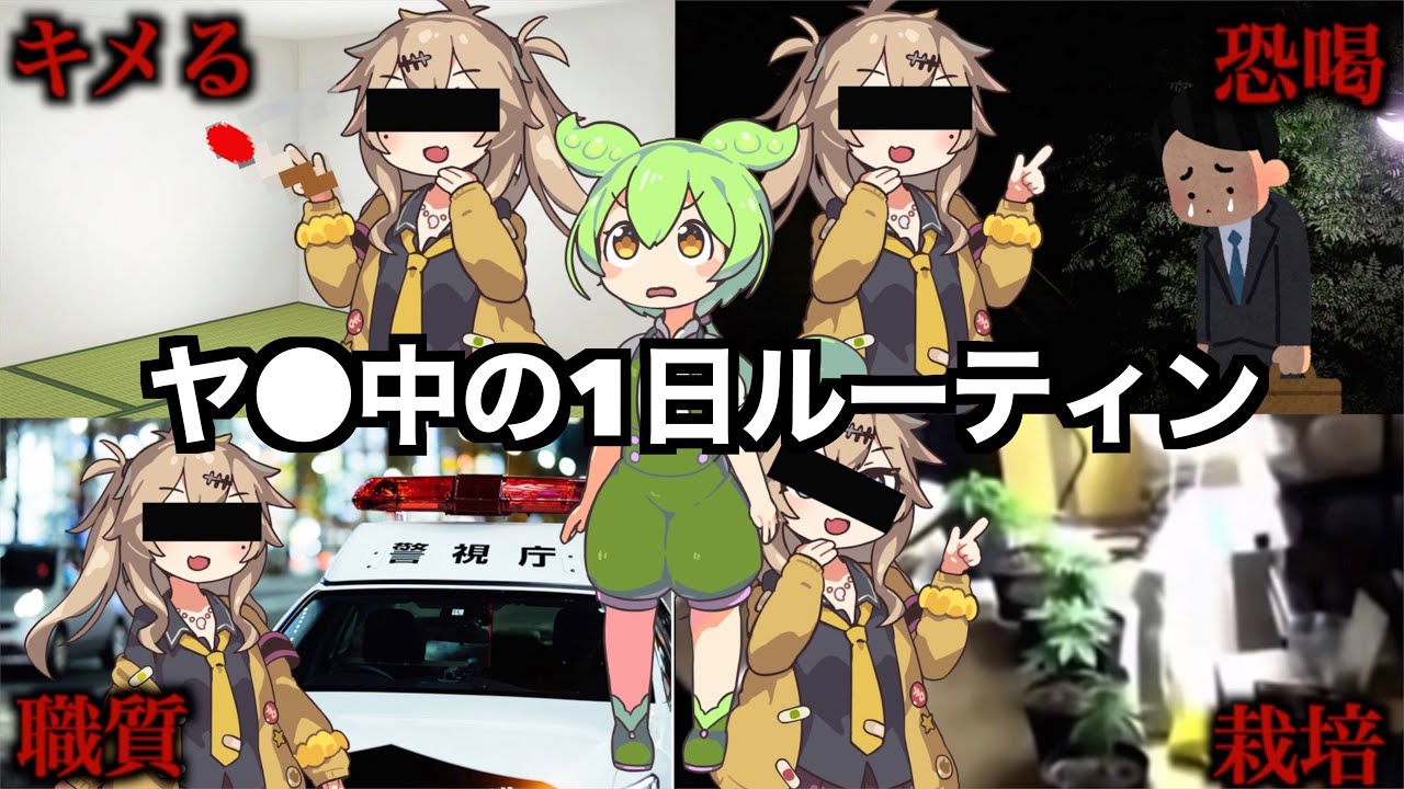 【VOICEVOX解説】ずんだもんと学ぶ「ヤ○中の1日ルーティン」【ゆっくり解説】