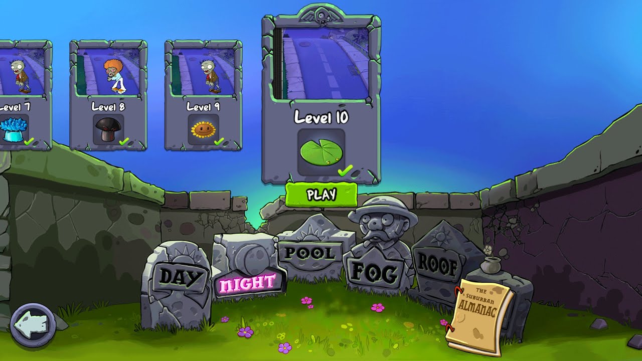 PLANTS VS ZOMBIES (NIGHT) LEVEL 10