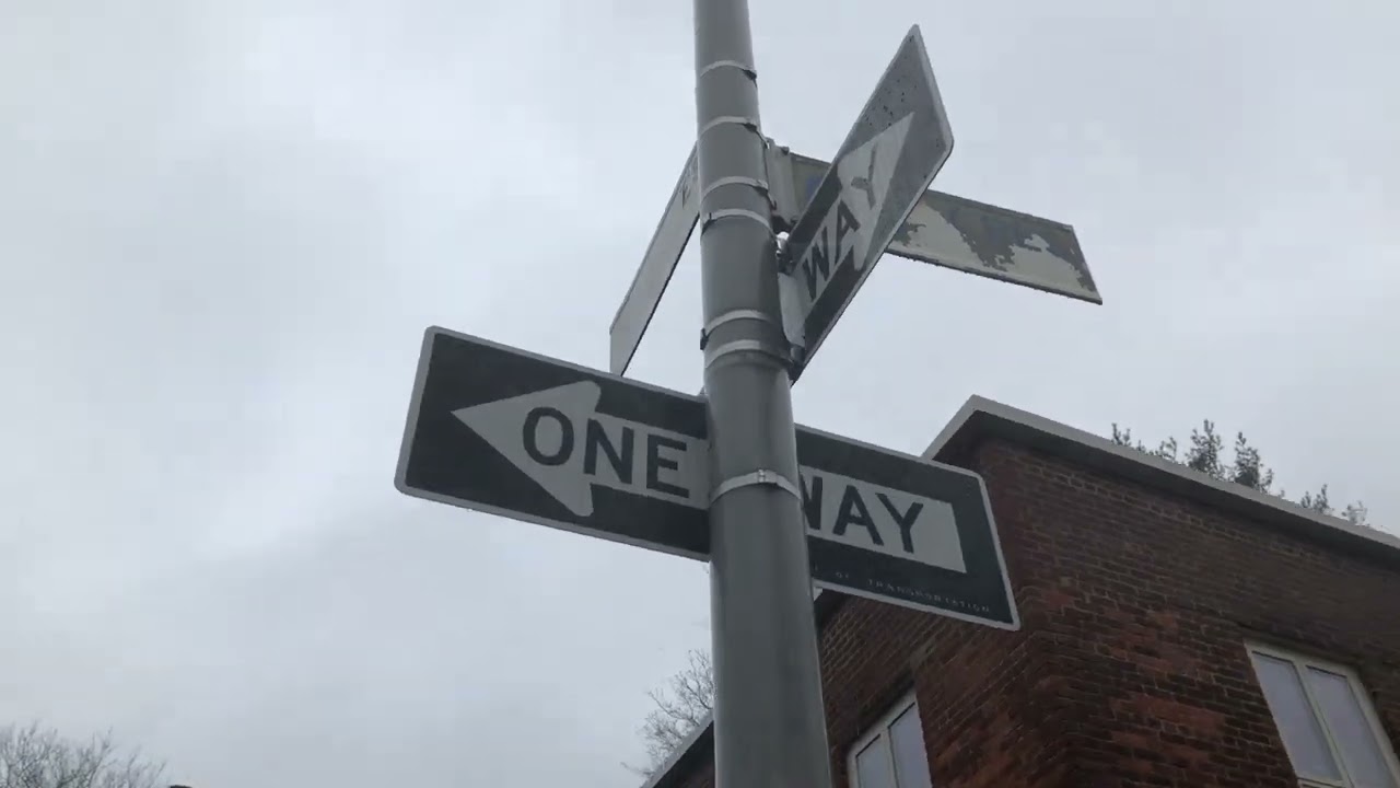 Vintage 1960s-era Color Coded Street Sign on 65th Crescent in Queens (2021) (Alternate View)