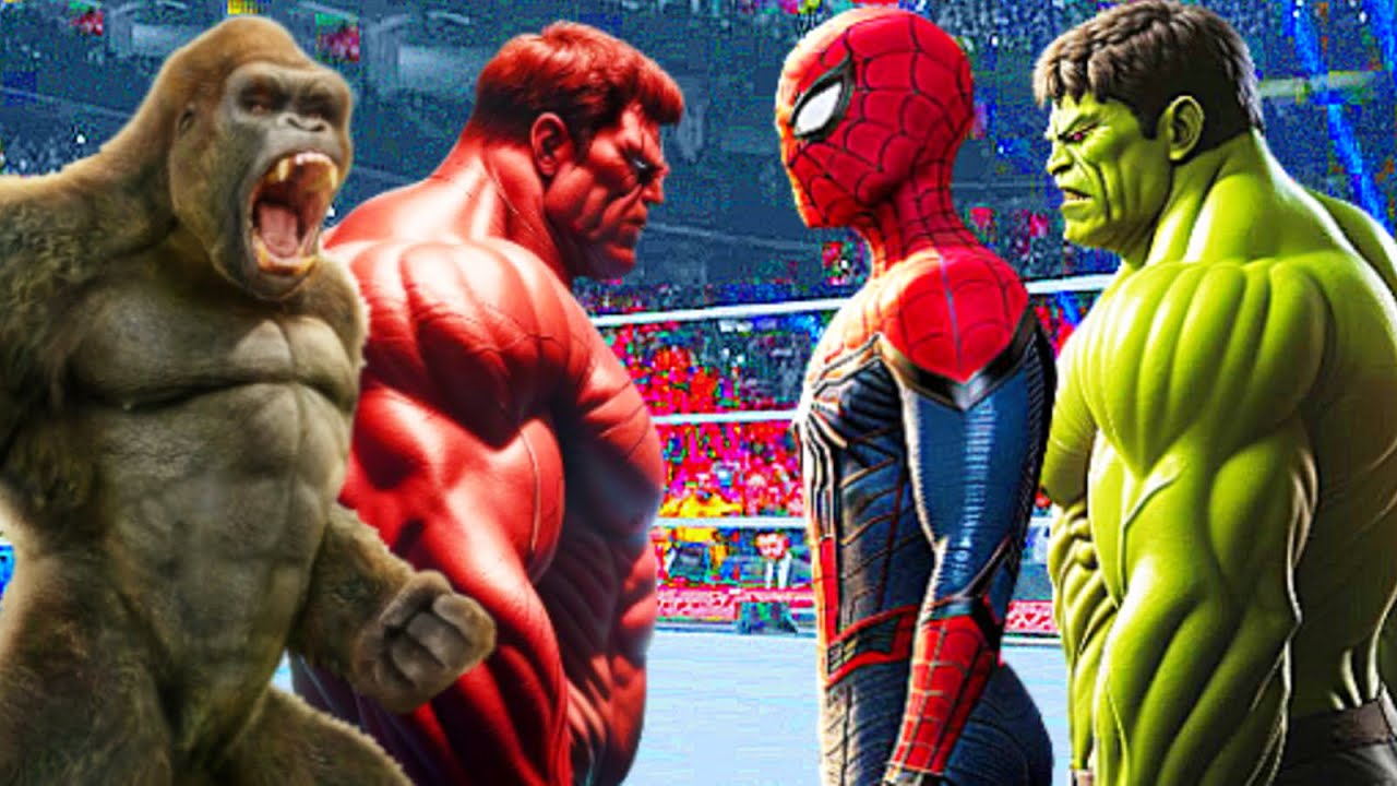 HULK & SPIDER-MAN vs KING KONG & RED HULK