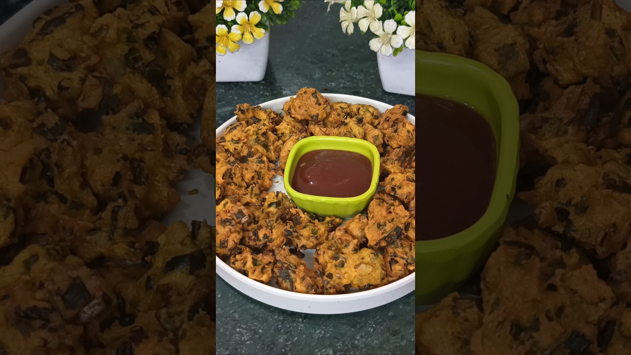 crispy spring onion pakoda 