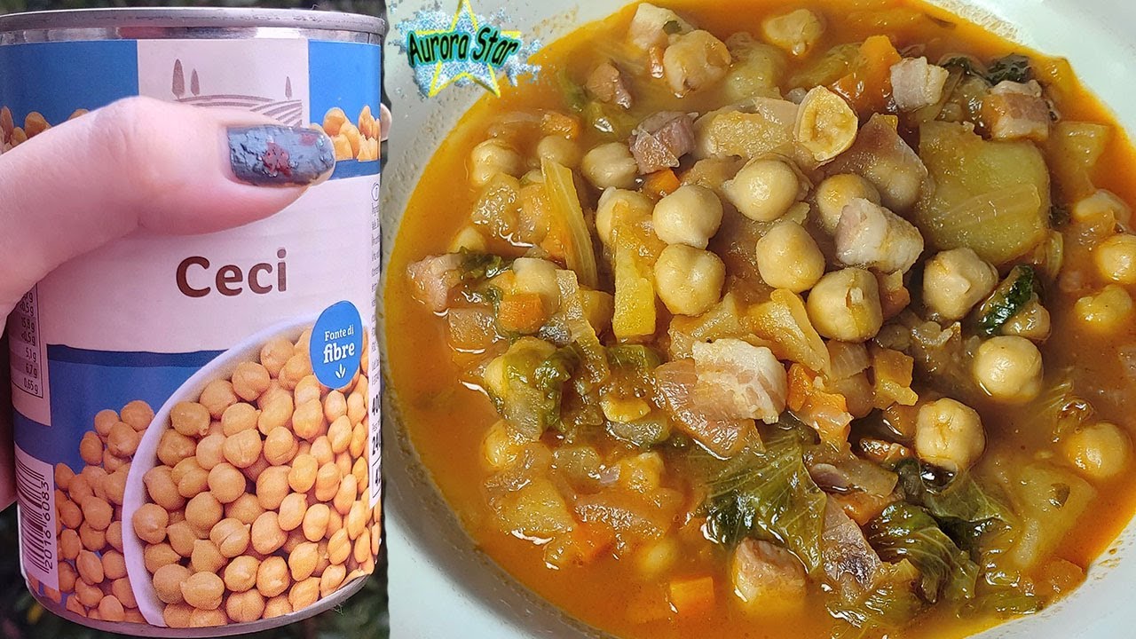 Ricetta zuppa di ceci veloce con ceci in scatola