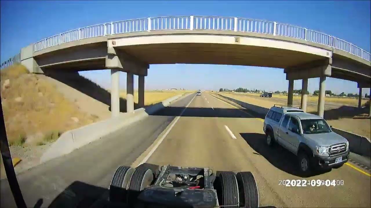 Rear view of 350 miles from Nampa Idaho to Salt Lake City Utah.  Lactalis Nampa. 2022-09-04