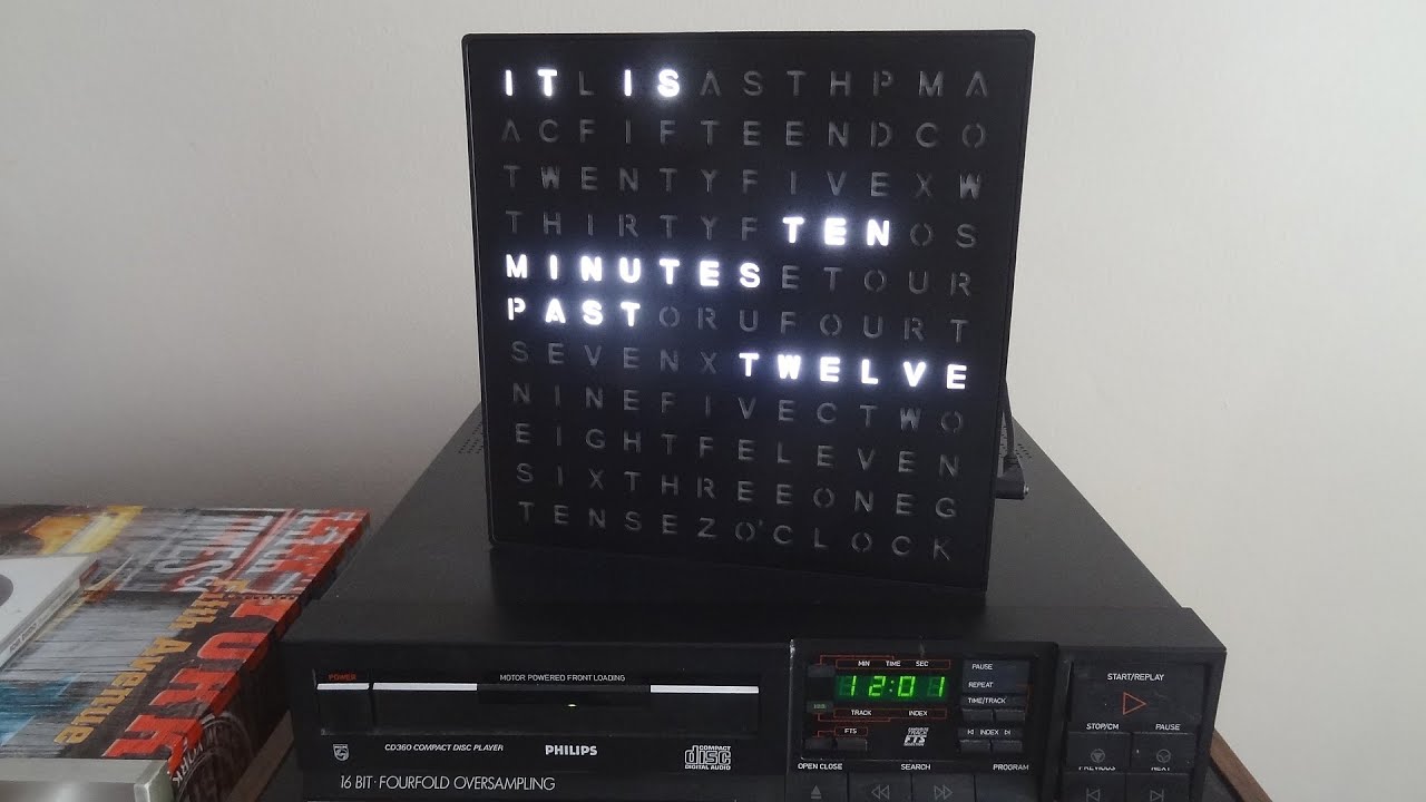 Word Clock. Tells theTime In Words. Novelty LED Light Up Word Clock. Present Idea. #gadgets