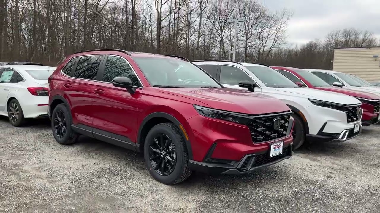 Take a Walk Around the 2024 Honda CR-V Hybrid in Radiant Red | Paul Miller Honda