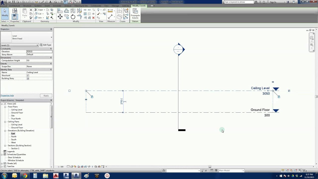 Revit 2016 - Project B #1: Setting Up a Template
