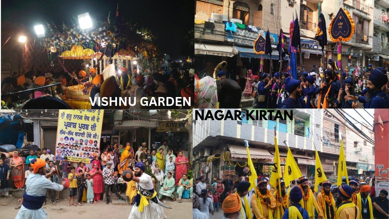 Vishnu Garden Delhi Nagar Kirtan 2025 || Guru Nanak Dev Ji Prakash Purab Diya Lakh Lakh Vadhaiyaan.
